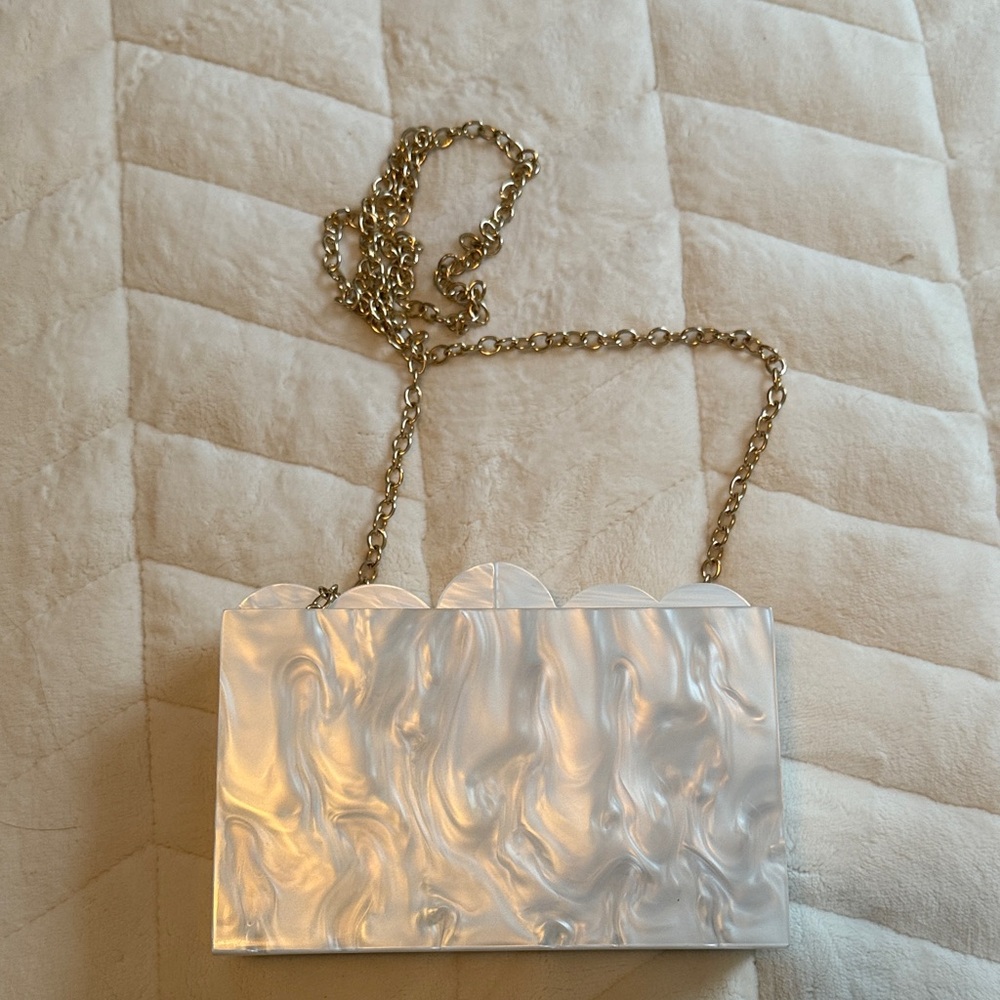 Agua Bendita x Target Cloud Marble Clutch with Gold Chain